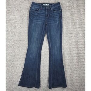 Idyllwind Miranda Lambert Womens Studded Flare Jeans Blue Size 0W (26x32) Dark
